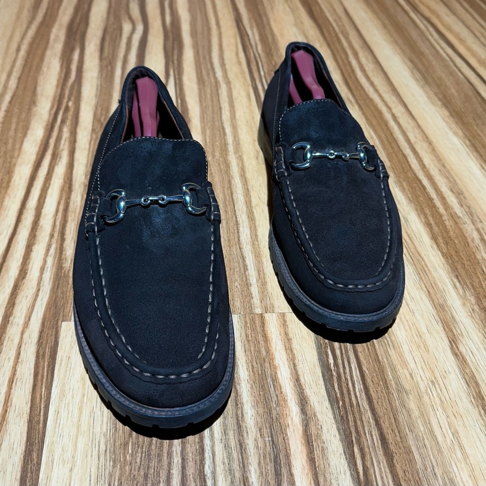 Tasso Elba Dark Brown Suede Slip-On Loafers Size 10 1/2